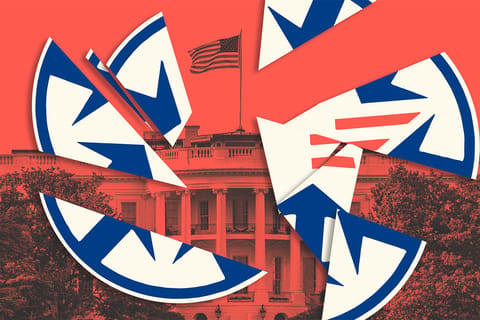 Collage of pieces of the CIGIE logo and the White House.