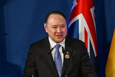 Philippine Secretary of National Defense Gilberto Teodoro delivering opening remarks.