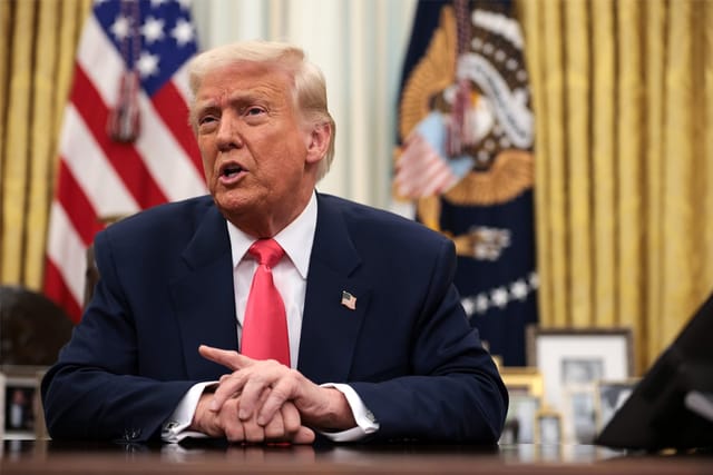 U.S. President Donald Trump speaks before signing executive orders in the Oval Office of the White House on March 06, 2025 in Washington, DC.