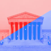 The Supreme Court with a blue and red overlay