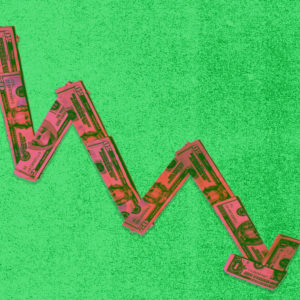 US bills form a downward arrow