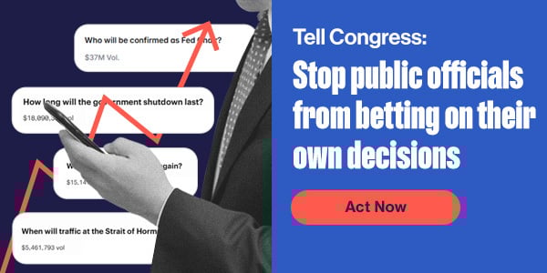 Tell Congress: public officials must prioritize the public interest, not their own profits.