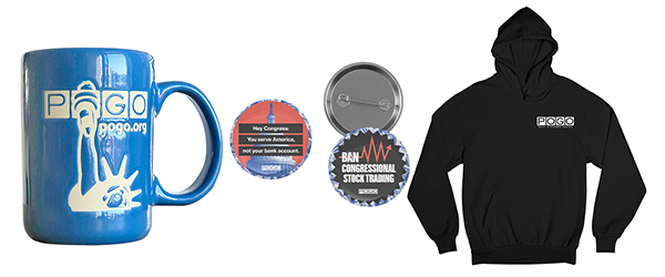 POGO mug, graphic buttons and POGO hoodie.